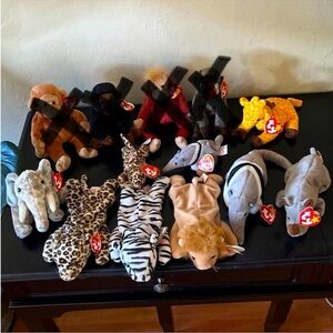 9 Ty Beanie Babies - Wild Animals Bundle